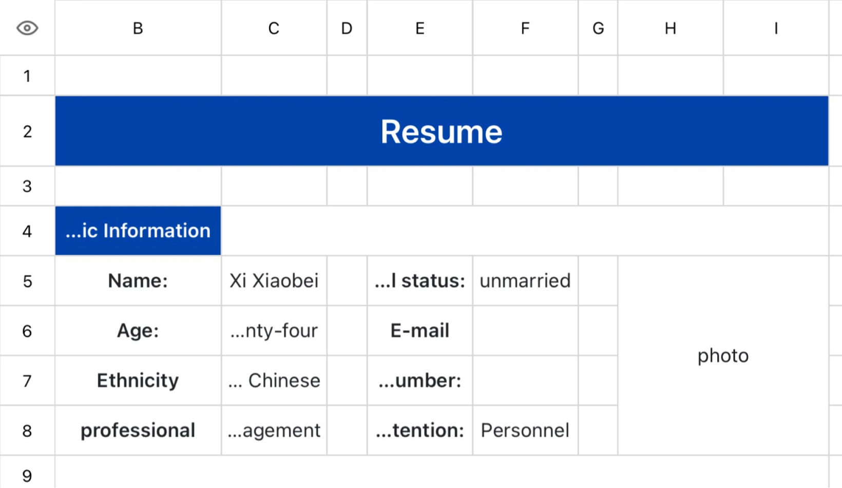 Personal Profile - Human Resources and Administration